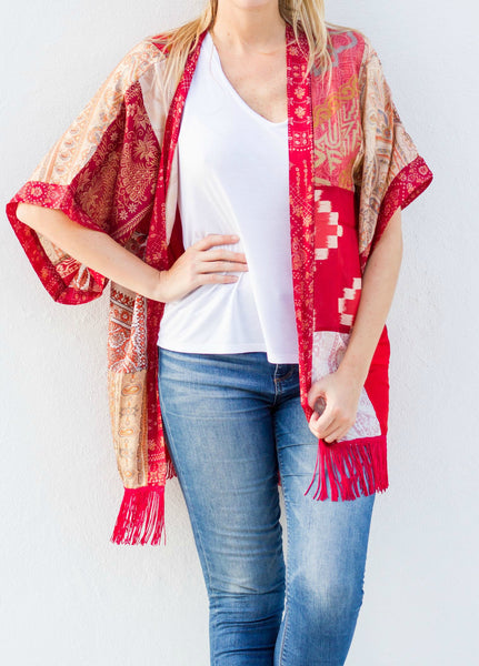 Dusty Rose Vintage Silk Kimono