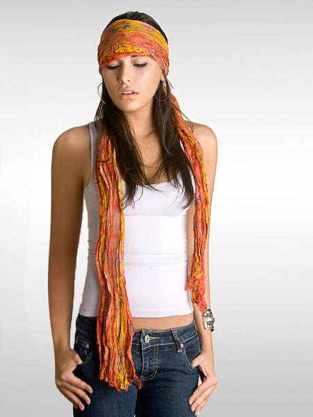 Tropical Multi Vintage Silk Sari Scarf