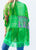 Sea Green Multi Vintage Silk Kimono