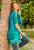 Turquoise Multi Vintage Silk Kimono