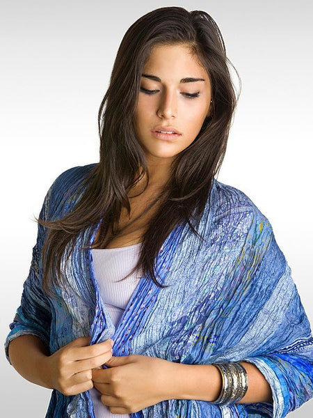 Baby Blues Multi Vintage Silk Sari Wrap